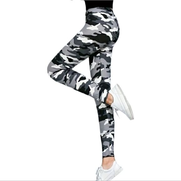 Women's Leggings Camouflage Tracksuit High Waist Casual Leggings - Picture 4 of 11
